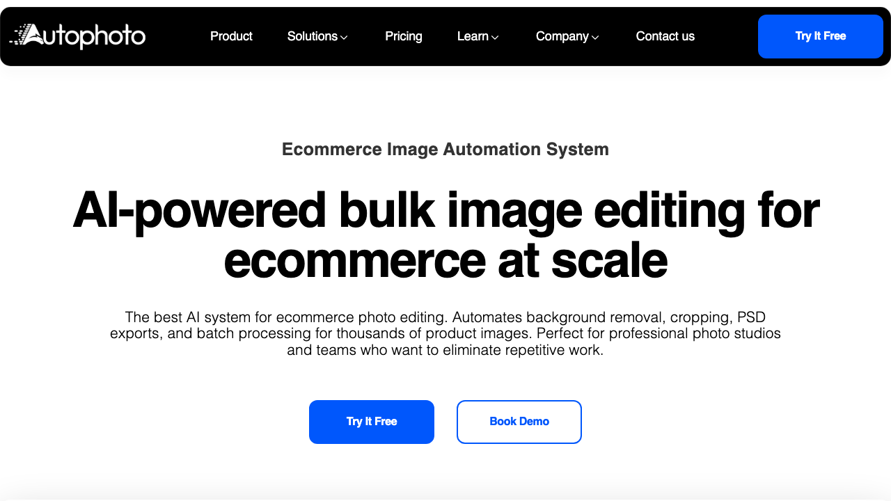 Autophoto AI homepage
