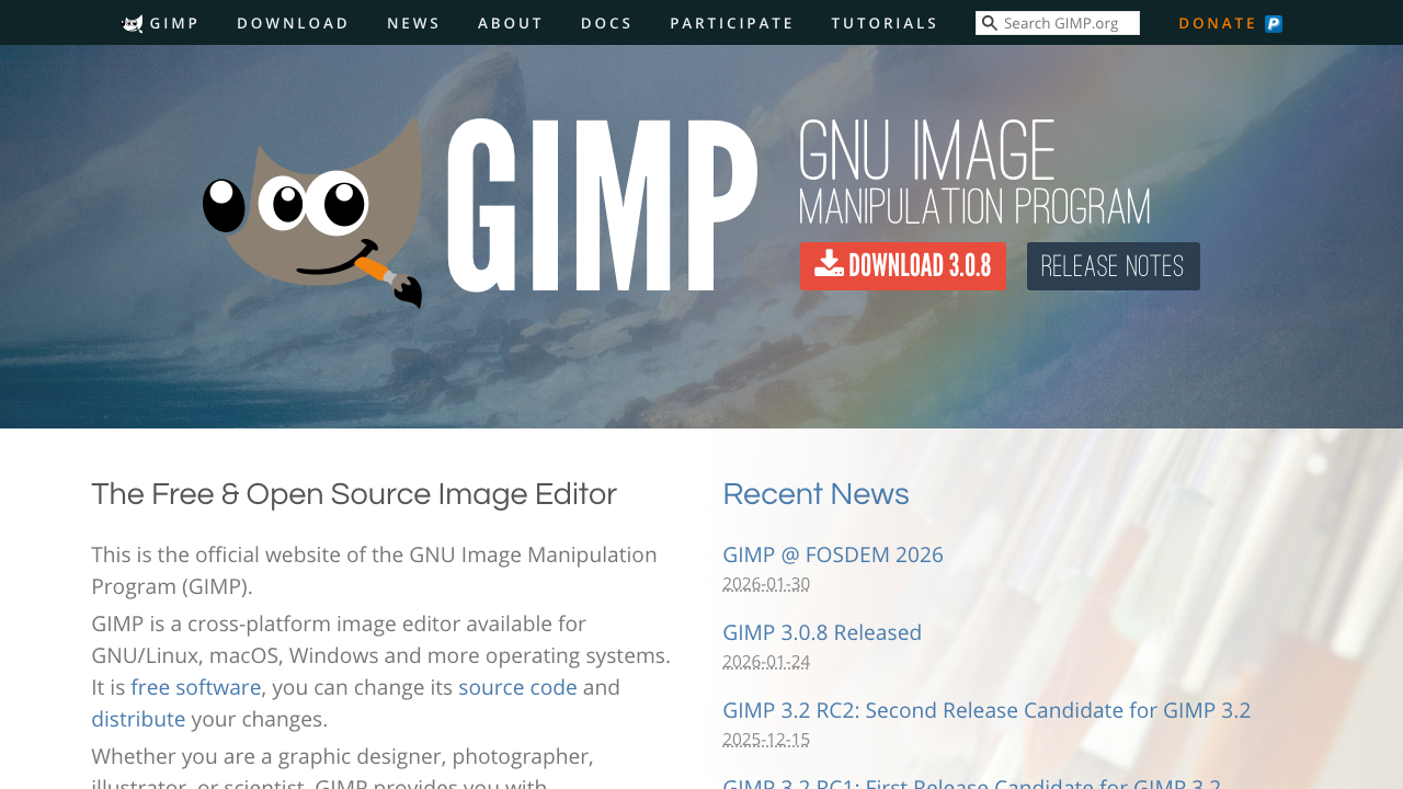GIMP homepage