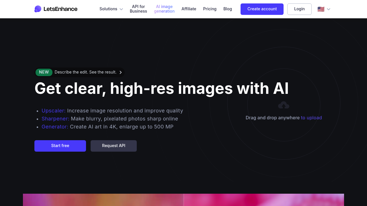 Let's Enhance homepage