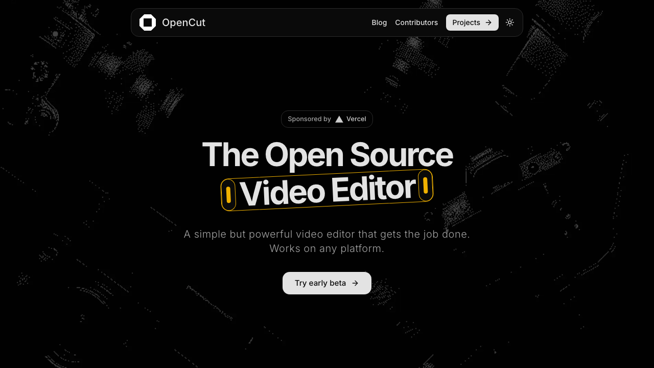 OpenCut homepage
