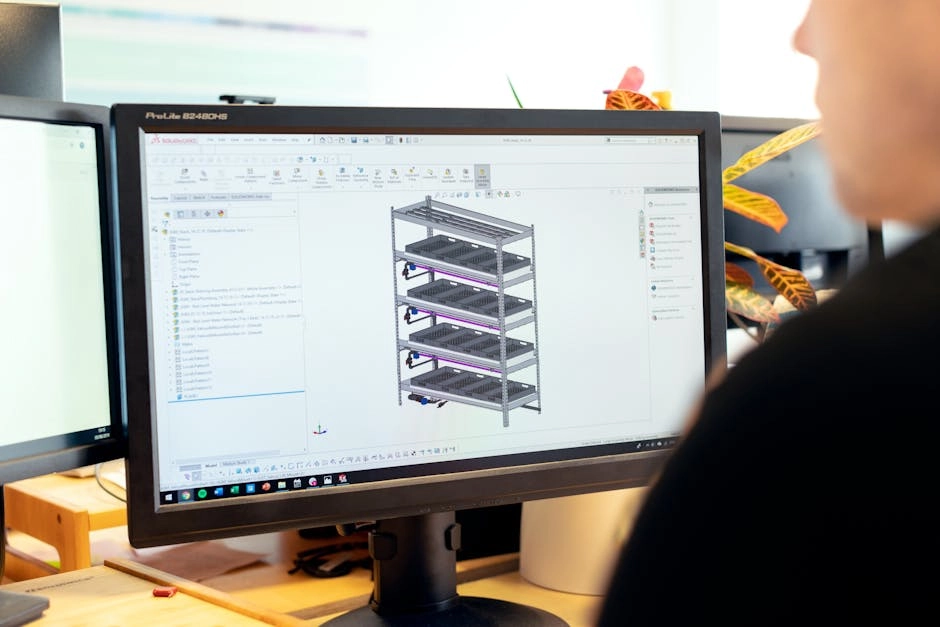 Cutting-edge technology workspace with advanced software tools