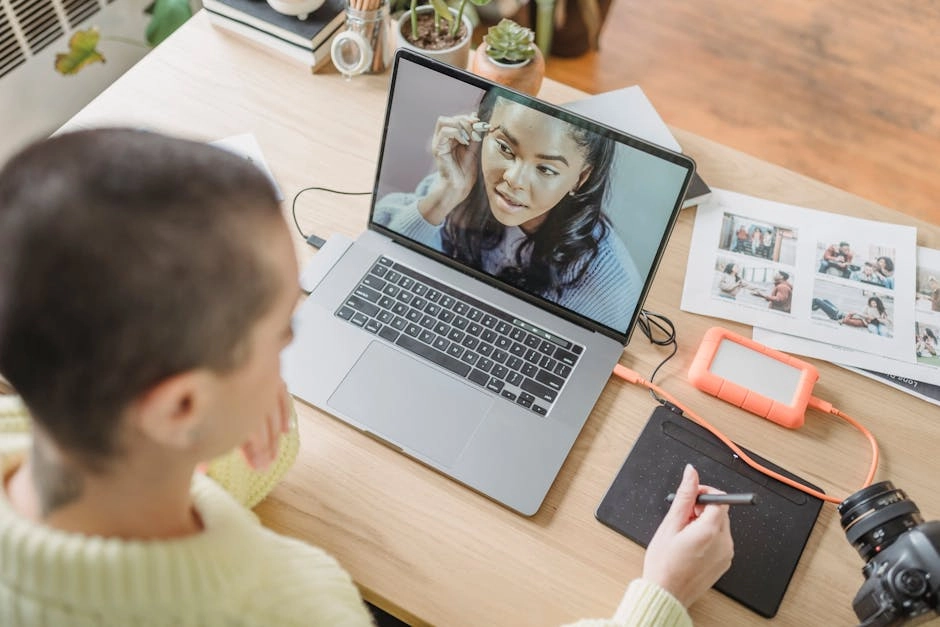 Professional image editing workspace with advanced tools