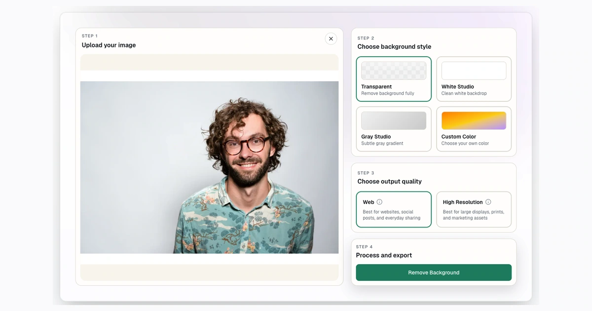 Screenshot of a source portrait uploaded to Background Remover before processing