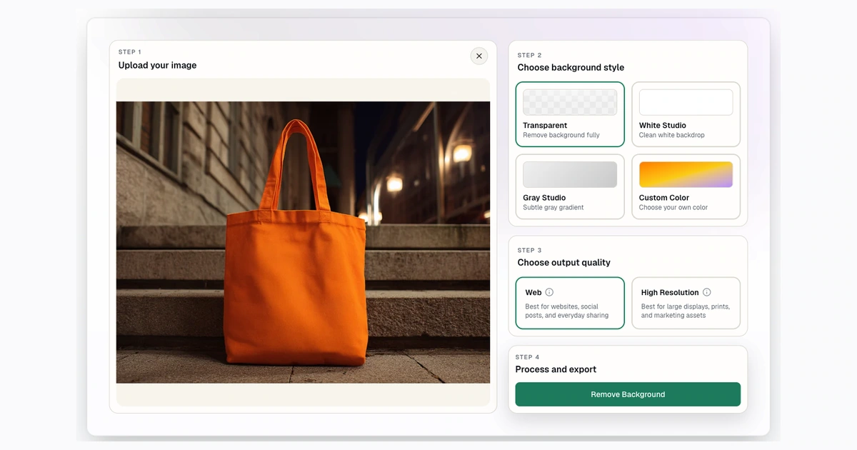 Screenshot of a product photo uploaded to Background Remover before processing